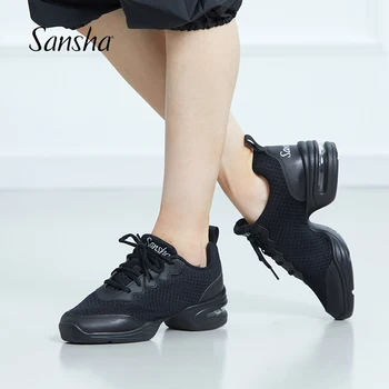 Спортивная танцевальная обувь Sansha, женская современная танцевальная обувь с мягкой подошвой и дышащей сеткой, джазовые туфли для сквер-данса H26M