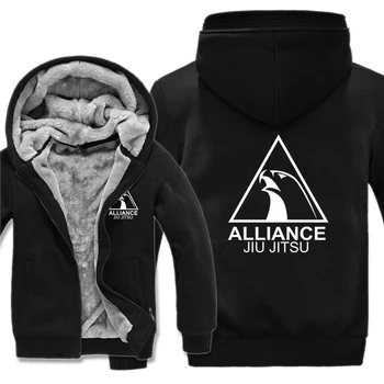 Толстовки Alliance jiu jitsu Для мужчин, модное пальто, пуловер, куртка с флисовой подкладкой, толстовки Alliance jiu jitsu с капюшоном