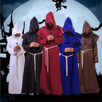 Халат монаха Викки на Хэллоуин для мужчин, костюм призрака вампира для косплея
