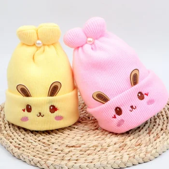 Шапка для новорожденных, мультяшная теплая и мягкая шапка, красивая шапка для младенцев в возрасте от 0 до 6 месяцев, детская зимняя шапка